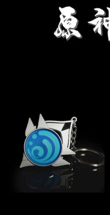 New Teyvat Vision Fontaine Water God Focalors Lyney and Lynette Keychain Luminous 7 Element Eye Of Original God Toy KeyRing