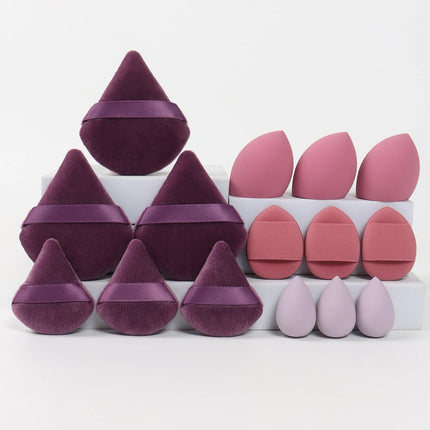 Multi Effect 15 Piece Set 3 Loose Powder Puffs&3 Mini Loose Powder Puffs&3 Medium-Sized Eggs&3 Mini Eggs&3 Air Cushions. Founda