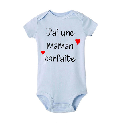 I Have A Perfect Mother Print Newborn Clother Baby Short Sleeve Romper Toddler Jumpsuit Infant Girl Boy Unisex Bodysuits Outfit