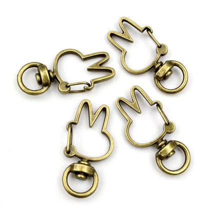 10pcs Cat Heart Snap Hook Trigger Clips Buckles For Keychain Lobster Lobster Clasp Hooks for Key Ring Clasp Jewelry Supplies