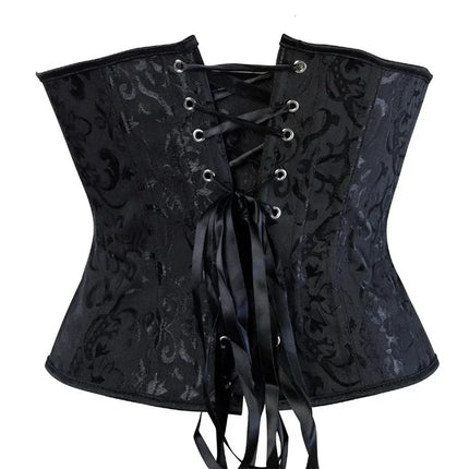 Women Corsets Bustiers Sexy Jacquard Underbust Corset Plastic Bones Korset Basques Shaper Elegant Waist Bustier Top