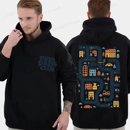 Tired Dads Club Men Hoodies Sweatshirts Creative Graphic Fashion Tracksuits Sweatshirts Vintage Sportwear Daddy Tops Gifts