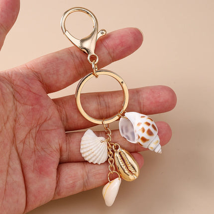 Fashion Summer Beach Shell Keychain Women Girls Conch Key Ring Pendants for Handbag DIY Handmade Jewelry Gifts