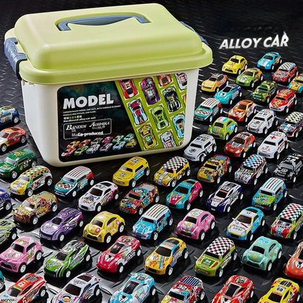 30PCS 50PCS Mini Alloy Car Model Set with Storage Box Diecast Cars Toys for Boys Sliding Inertia Vehicle Children Toy Kit Gifts