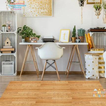Home Fitness Wood Grain Floor Mat Foam Interlocking Anti-slip and Shock-absorbing Floor Tile DIY Puzzle Yoga Mat Home Decor