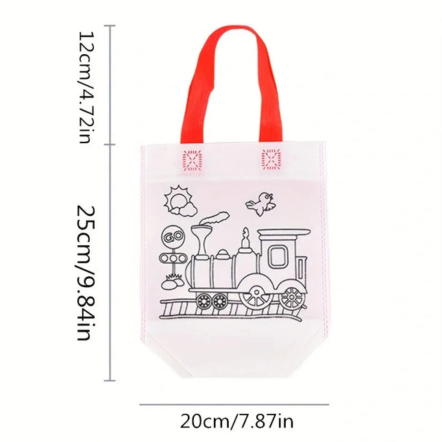 DIY Graffiti Bags with Markers Handmade Painting Non-Woven Bag for Kids Arts Crafts Color Filling Drawing Toys Christmas Gifts