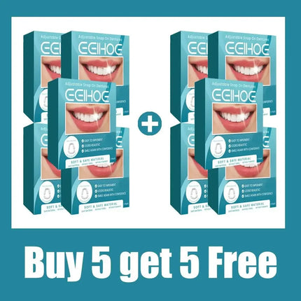 2024 Adult Adjustable Dentures Teeth Set Adjustable Snap-on Fake Teeth Portable Braces Decorate Gaps For Teeth Enhance Aesthetic