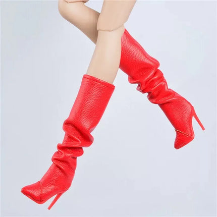30cm Doll Shoes Accessories Senior Sense Fashion Trend Wrinkle Boots Winter Leather Boots For 1/6 FR Babi Supermodel Doll