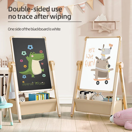 Children's magnetic dust-free drawing board, household small blackboard with stand, erasable doodle whiteboard for babies