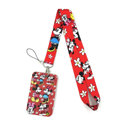 Mickey mouse Neck Keychain Necklace Webbings Ribbons Anime Cartoon Neck Strap Lanyard ID badge Holder Keychain Lanyards kids