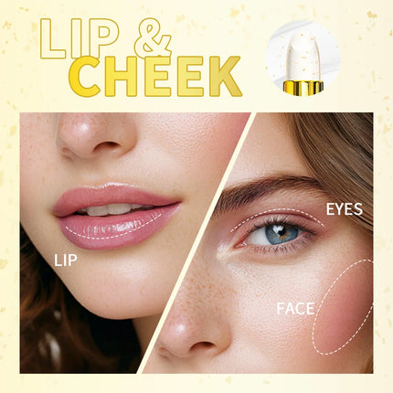 Color Changing Lipstick 2 in 1 Lip Blush Balm 24K Gold Long Lasting Moisturizing Nourishing Lips Plumper Deep Hydration Care