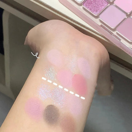 12 Colors Eye Shadow Palette Low-saturated Earth Pink Purple Eyeshadow Glitter Shimmer Matte Lying Silkworm Eye Shadow Makeup