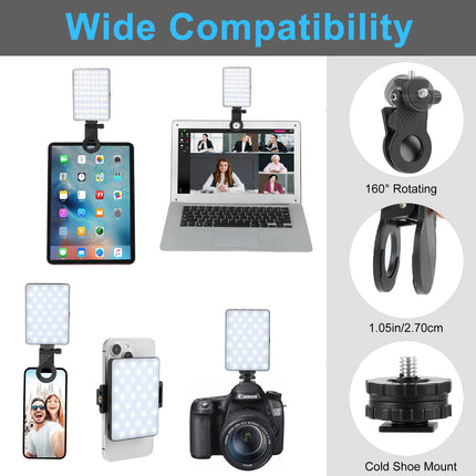 Selfie Light with Clip Phone Fill Light LED Video Light for iPhone Samsung Huawei Mobile Phone iPad Laptop Camera Tiktok Makeup