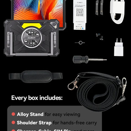 Tablet Android 15 Cubot TAB KingKong S, 15300 mAh Battery, 16GB(6+10), 256GB, 10.1-Inch 90Hz Display, Camping Light, 48MP Camera