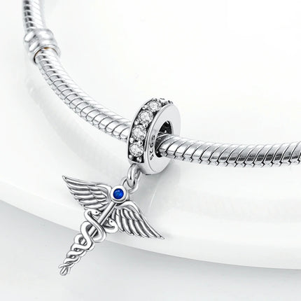 925 Sterling Silver Virgin Goddess Blessing Dangle Prayer Angel Pendant Charms Fit Original Necklace Bracelet DIY For Women Gift