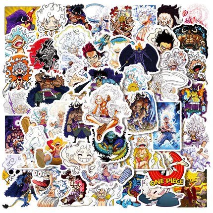 50/100pcs Japan One Piece Anime Stickers Cartoon Decals DIY Skateboard Car Laptop Motorcycle Waterproof Cool Sticker Classic Toy