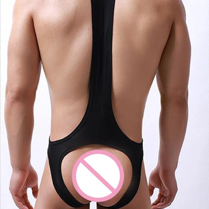 Sexy Men Jockstrap Boxer Leotard Breathable Underwear Leotard Wrestling Singlet Open Butt Bodysuit Sportswear Swimwear Bikini