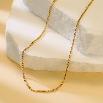 Skyrim Stainless Steel Gold Color Chain Necklace Women Minimalist Cuban Paperclip Twisted Snake Chain Fashion Jewelry Wholesale