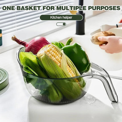 1PCS Multifunctional Rice Rinser Bowl Drainer Scoop Water Filter Cup Plastic Material For Washing Fruits Vegetables Draining