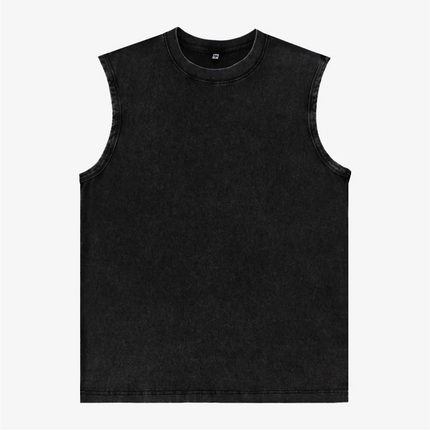 Customized Vest Free Printing Logo Images Vintage Washed T-shirts Waistcoat Clothes 100% Cotton Cultural Shirts Singlet Tank Top