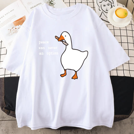 Peace Was Never An Option Prints Mans Cotton Tee Clothing Creativity All-math Short Sleeve Fashion Casual Loose Tops Men T-Shirt
