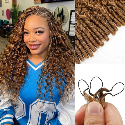 Highlight Burmese Curly Miracle Knots Crochet Human Hair For Braiding Colored 100% Raw Human Hair Feathered Crochet Human Hair