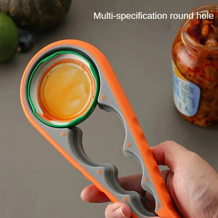 1PC 4-in-1 Multi-Function Non-Slip Kitchen Bottle Opener Twist Can Opener Labor-Saving Bottle Lid Opener for Easy Home Use