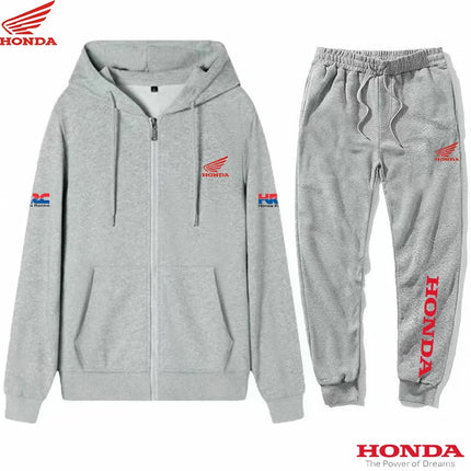 Honda men's autumn and winter new hoodie paired with loose sports pants set, casual sports style, suitable for fitness wear