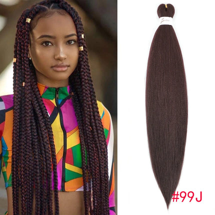 X-TRESS Synthetic Pre Stretched Braiding Hair Easy To Make Senegalese Box Braid Darker Wine Natural Soft EZ Braids Hair Bundles