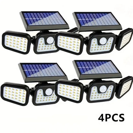 74 LED Solar Security Light with Motion Sensor Solar Floodlight 3 Modes Waterproof Outdoor Solar Wall Lamp for Yard Garden Garag