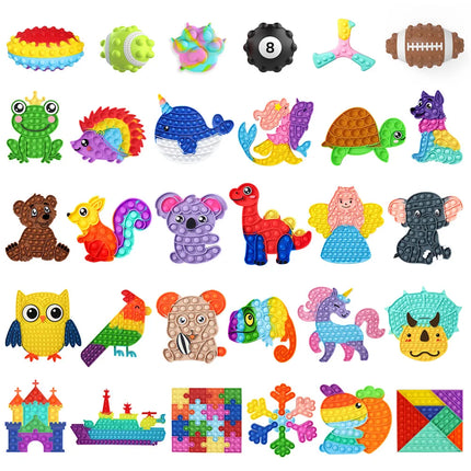 5PCS Kawaii Fidget Toys Decompression Soft Squeeze Toy Push Bubble Sensory Toys Christmas Gift For Children And Adult
