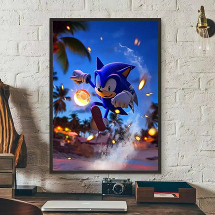 MINISO Sonic Wall Poster Removable Sticker | MINISO Sonic Poster Wall Sticker
