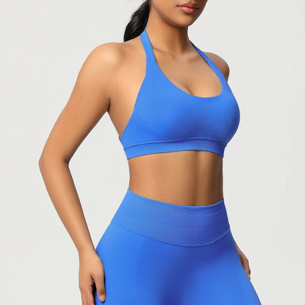 Women Sports Bra Seamless Halter Clothes Push-up Vest Brassiere Gym Top Backless Fitness Yoga Workout Running Underwear