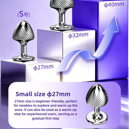1PCS Mushroom Shaped Metal Anal Plug Anal Massage Dilator Prostatic Anal Stimulation Adult Couples Masturbation Toys