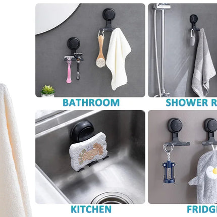 TAILI 2pcs Shaver Holder Washroom Wall Sucker Suction Cup Hook Razor No Drilling Bathroom Removable Reusable Shaver Holder Hook