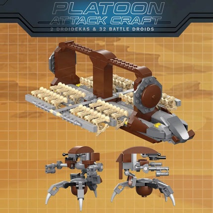 With Original Box 522pcs Platoon Attack Craft Building Set Destroy Droids Star Fight Model Blocks Toys Kids Holiday Gifts Boys