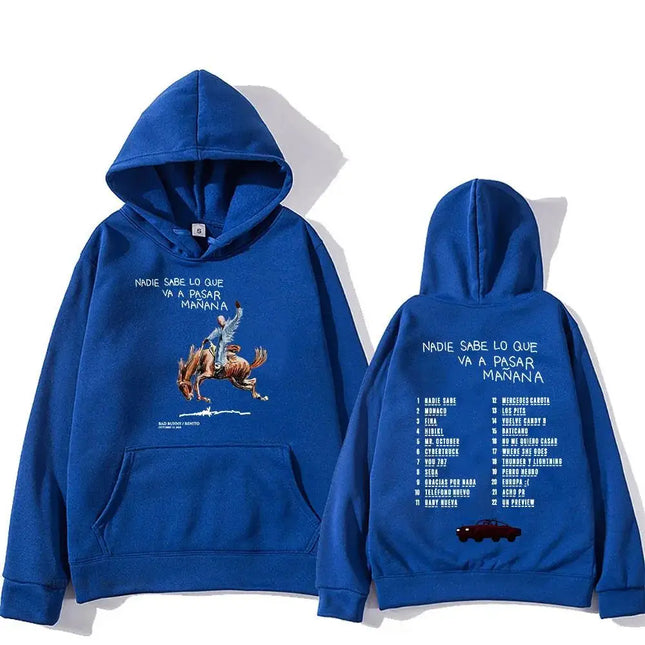 Bad Bunny RIP Hoodies Men/Women Clothing Sudaderas Album Nadie Sabe Lo Que Va Pasar Manana Sweatshirts Long Sleeve Autumn Hoody
