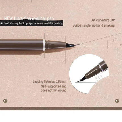 JUDYDOLL Ultra-fine Liquid Eyeliner Skinny Curved Brushwork Long lasting Waterproof Anti Shake Fast Drying Slim Enlarged Eyes