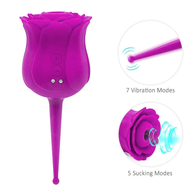 G-Spot  Stimulating Vibrators  oral Sucking Handheld Rose Flower Shape   Adult Toys Sex for Female Women