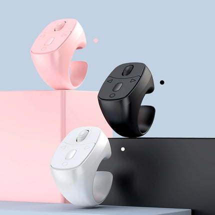 New BT 5.3 Ring Remote Control One Click Selfie Page Turning Roller Fingertip Controller for Phone Liking Scrolling Hands Free