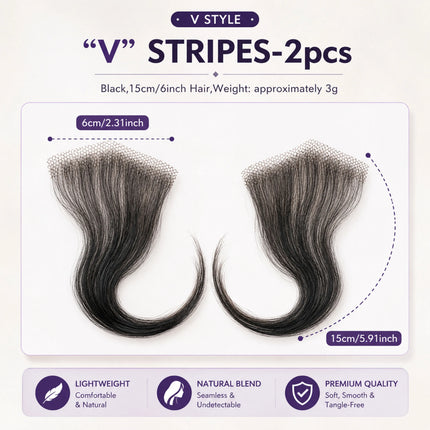 100% Real Human Hair I V Style Edges HD Lace Baby Hair for Women Reusable invisible Swiss Lace Hairline Natural Black Handmade