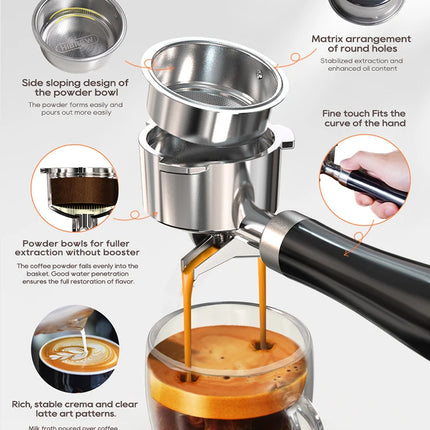 HiBREW 20Bar Semi Automatic Espresso Coffee Machine Temperature Adjustable Cold/Hot Super Slim Coffee Maker Cappuccino H10B