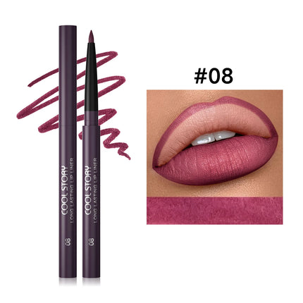 8 Colors Matte Lip Liner Waterproof Long-Lasting Lip Pencil Smudge-Proof Outline Lipstick for Defined Lips, Lip Contour Makeup