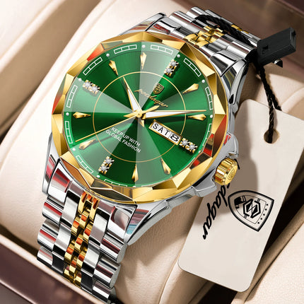 POEDAGAR Luxury Man Clock Business Waterproof Luminous Date Week Watches For Men Quartz Stainless Steel Fashion Men's Wristwatch