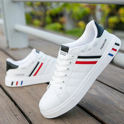 2024 Men's Casual Sneakers New Fashion Lace-up White Shoes Student Comfort Sports Plus Size Vulcanized Shoes Zapatillas De Hombre
