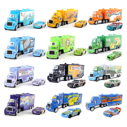 Disney Cars Diecast Lightning McQueen No: 79 No: 86 Alloy Car Container Truck Set Model Car Die Casting Kids Birthday Gifts Toys