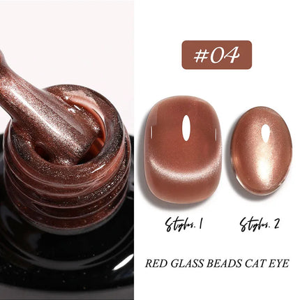 Cat Eye Enamel Ruby Glass Beads Nail Polish 9-Color Pop Cat Eye Enamel Solid Color Nail Polish Nail beauty Not Easy To Fade