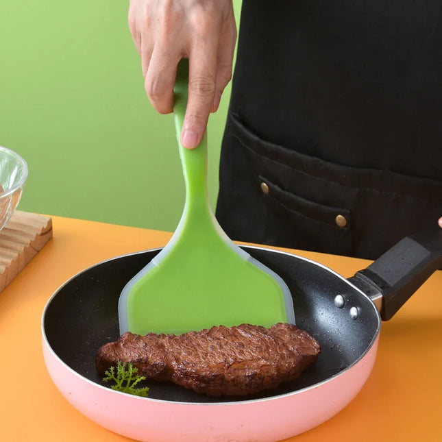 1PC Silicone Spatula Wide Mouth Non-stick Scraper Steak Beef Egg Cooking Spatula Pancake Baking Tools Kitchen Cooking Shovel