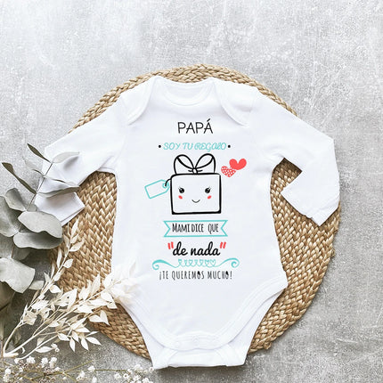 Dad I'm Your Gift Baby Bodysuit Spain Father's Day Boys Girls Infant Romper Long Sleeve Warm Jumpsuit Fathers Day Best Present