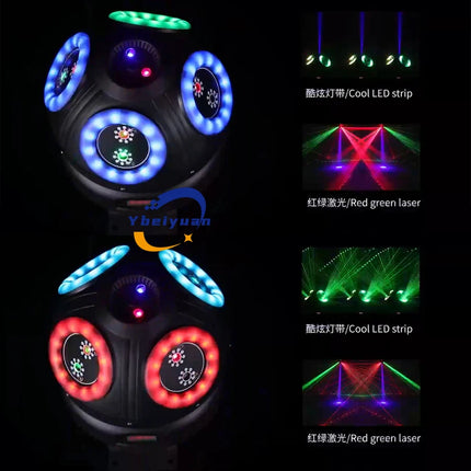 60W Laser Effect Light DJ Disco Stage Strobe Laser DMX512 Light Projector Audio Music Bar Wedding Christmas Halloween Holiday